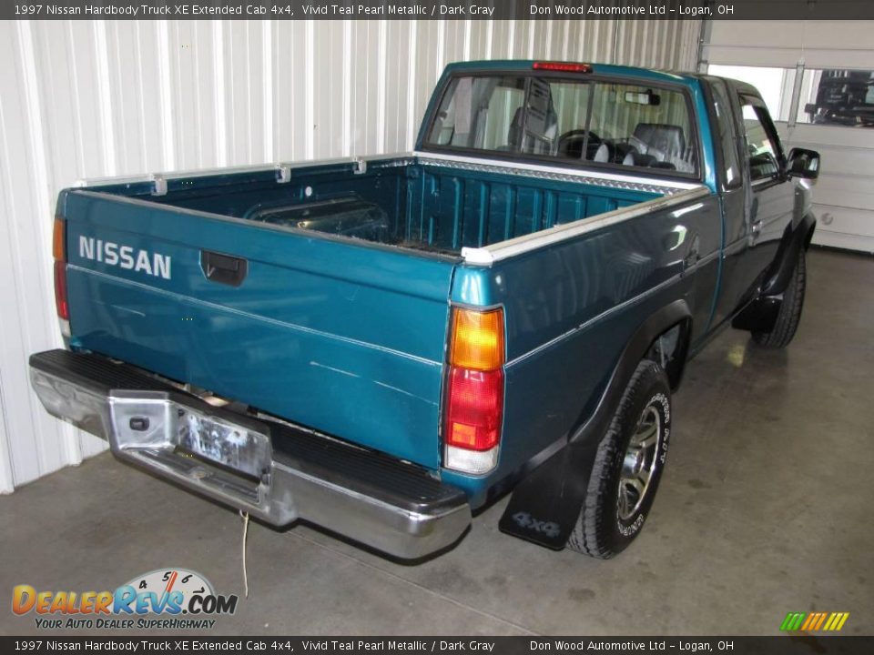 1997 Nissan Hardbody Truck XE Extended Cab 4x4 Vivid Teal Pearl Metallic / Dark Gray Photo #9