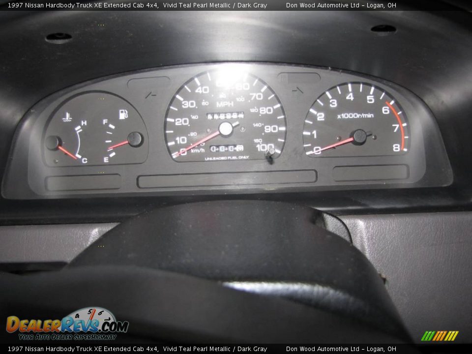 1997 Nissan Hardbody Truck XE Extended Cab 4x4 Vivid Teal Pearl Metallic / Dark Gray Photo #11