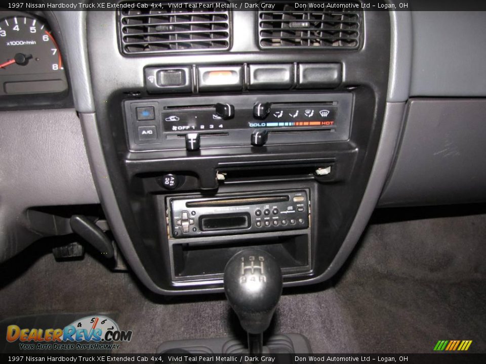 1997 Nissan Hardbody Truck XE Extended Cab 4x4 Vivid Teal Pearl Metallic / Dark Gray Photo #12