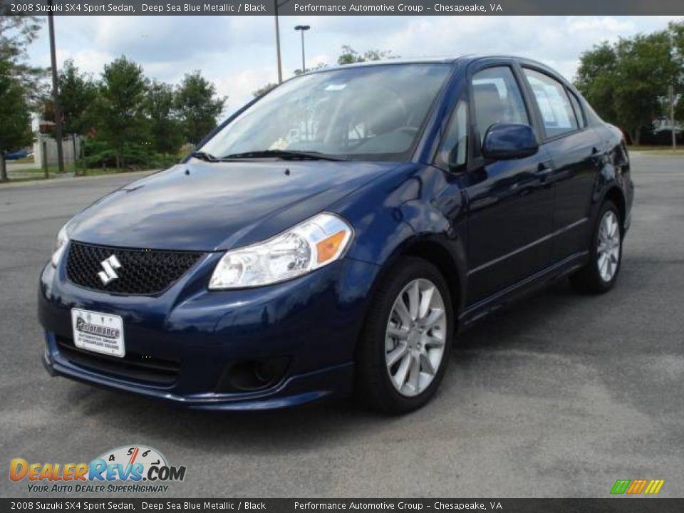 2008 Suzuki SX4 Sport Sedan Deep Sea Blue Metallic / Black Photo #1