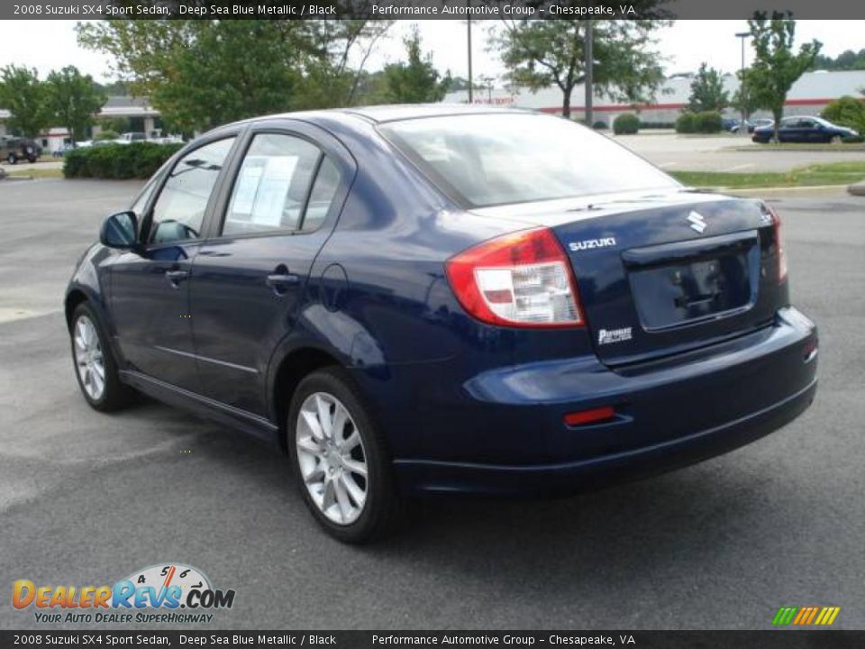 2008 Suzuki SX4 Sport Sedan Deep Sea Blue Metallic / Black Photo #2