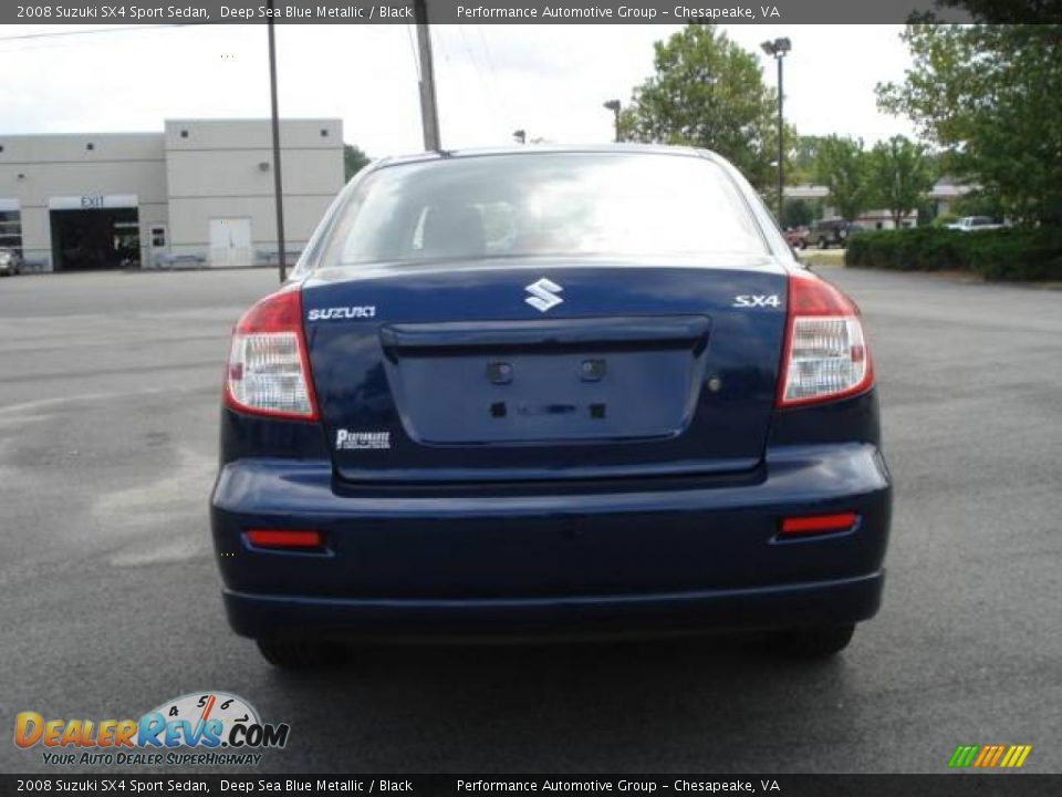 2008 Suzuki SX4 Sport Sedan Deep Sea Blue Metallic / Black Photo #3