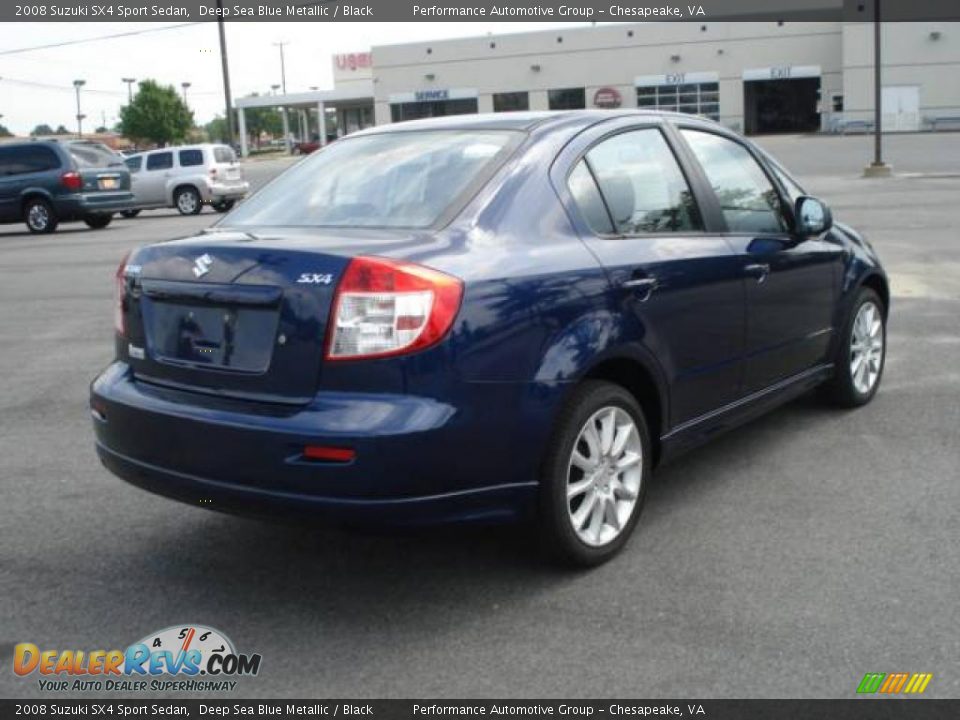 2008 Suzuki SX4 Sport Sedan Deep Sea Blue Metallic / Black Photo #4