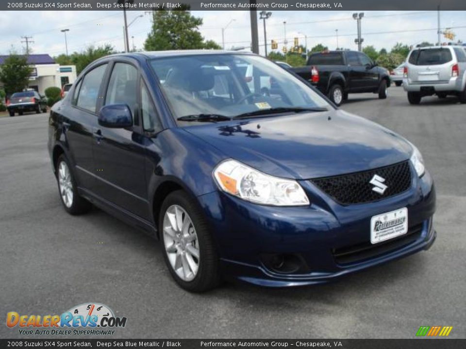 2008 Suzuki SX4 Sport Sedan Deep Sea Blue Metallic / Black Photo #6