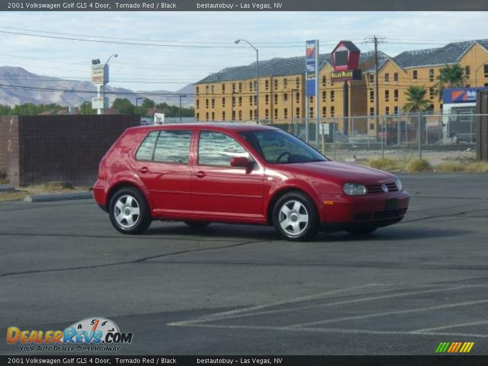 2001 Volkswagen Golf GLS 4 Door Tornado Red / Black Photo #3
