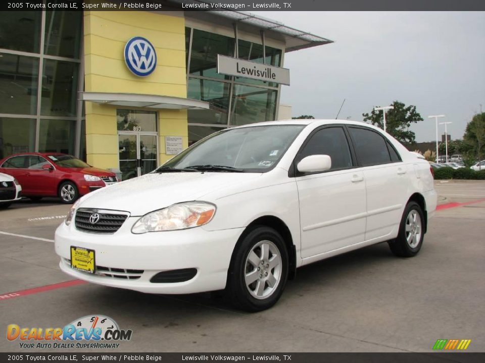 2005 Toyota Corolla LE Super White / Pebble Beige Photo #1