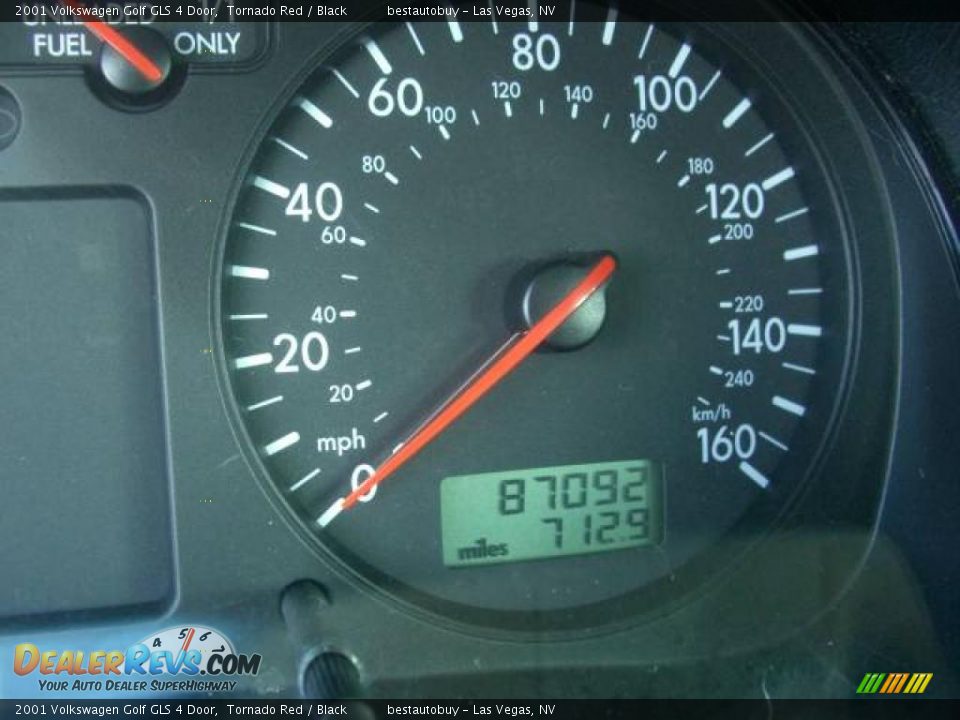 2001 Volkswagen Golf GLS 4 Door Tornado Red / Black Photo #15