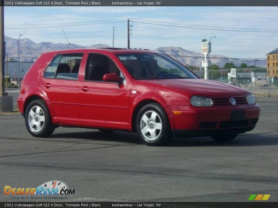 2001 Volkswagen Golf GLS 4 Door Tornado Red / Black Photo #29
