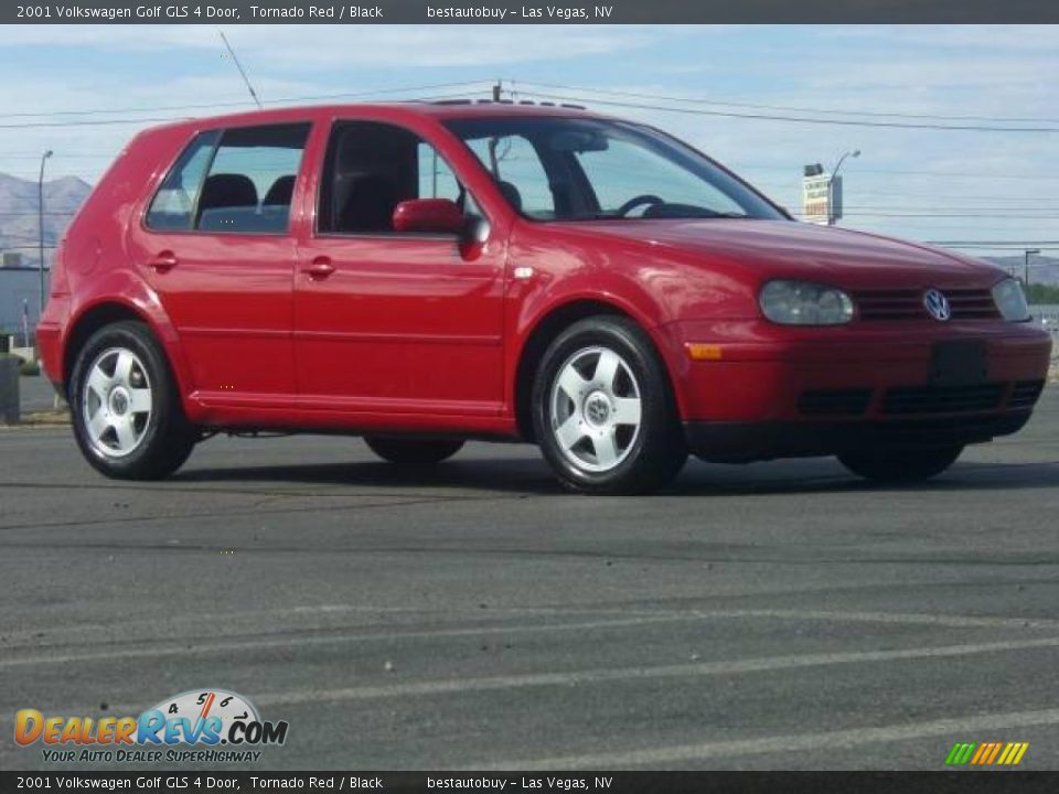 2001 Volkswagen Golf GLS 4 Door Tornado Red / Black Photo #30