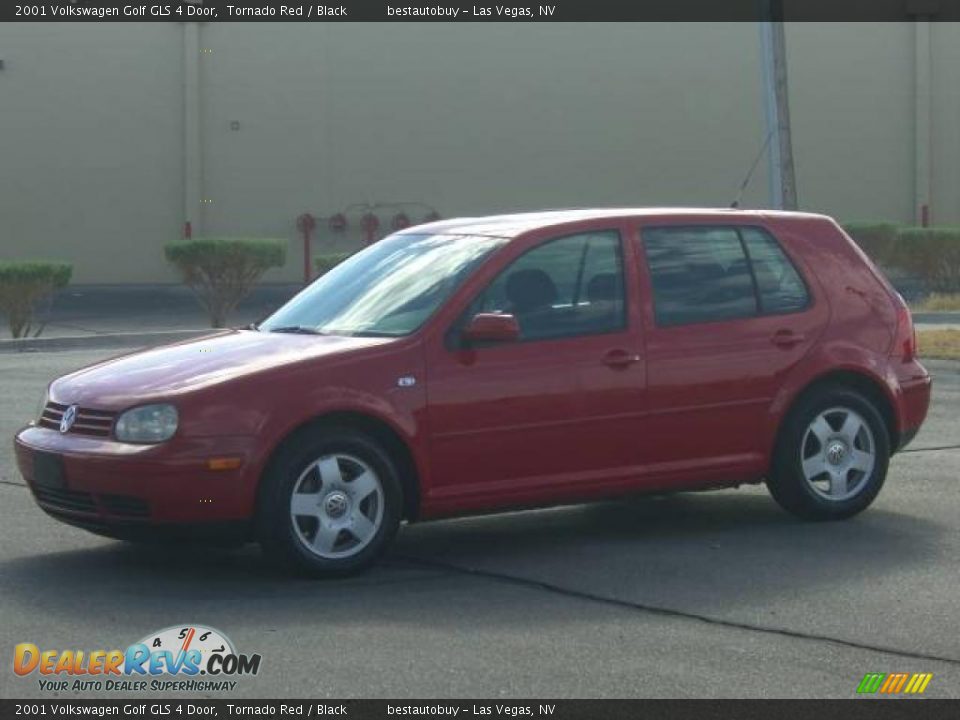 2001 Volkswagen Golf GLS 4 Door Tornado Red / Black Photo #32