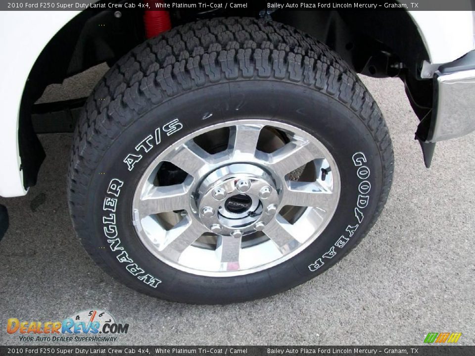 2010 Ford F250 Super Duty Lariat Crew Cab 4x4 White Platinum Tri-Coat / Camel Photo #7