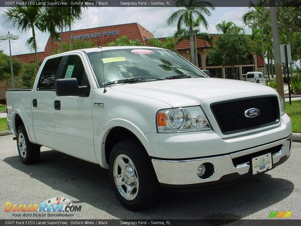 2007 Ford F150 Lariat SuperCrew Oxford White / Black Photo #1