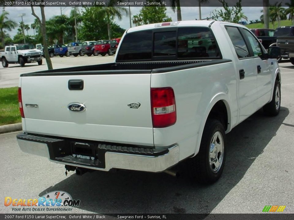 2007 Ford F150 Lariat SuperCrew Oxford White / Black Photo #3
