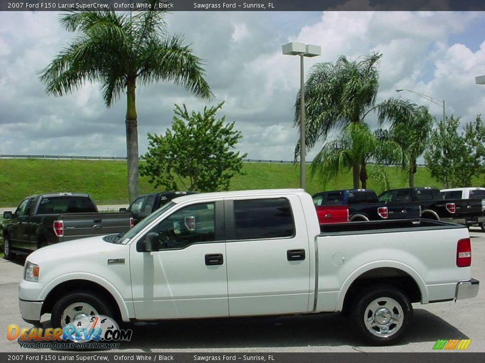 2007 Ford F150 Lariat SuperCrew Oxford White / Black Photo #7