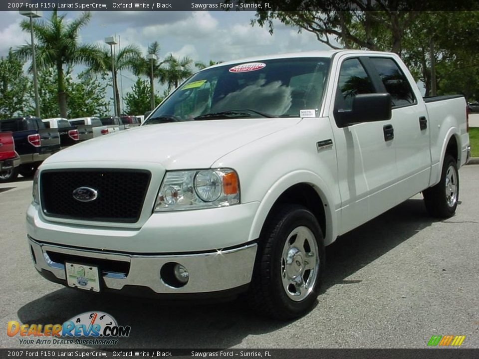 2007 Ford F150 Lariat SuperCrew Oxford White / Black Photo #8