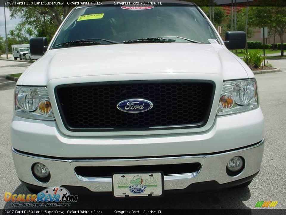 2007 Ford F150 Lariat SuperCrew Oxford White / Black Photo #9