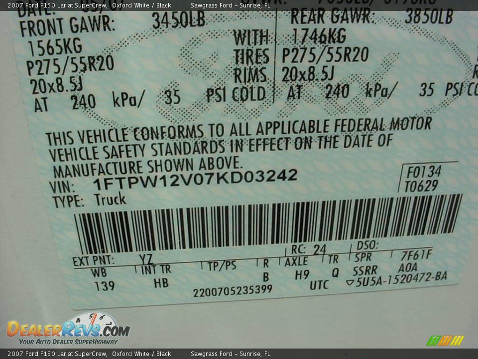 2007 Ford F150 Lariat SuperCrew Oxford White / Black Photo #18
