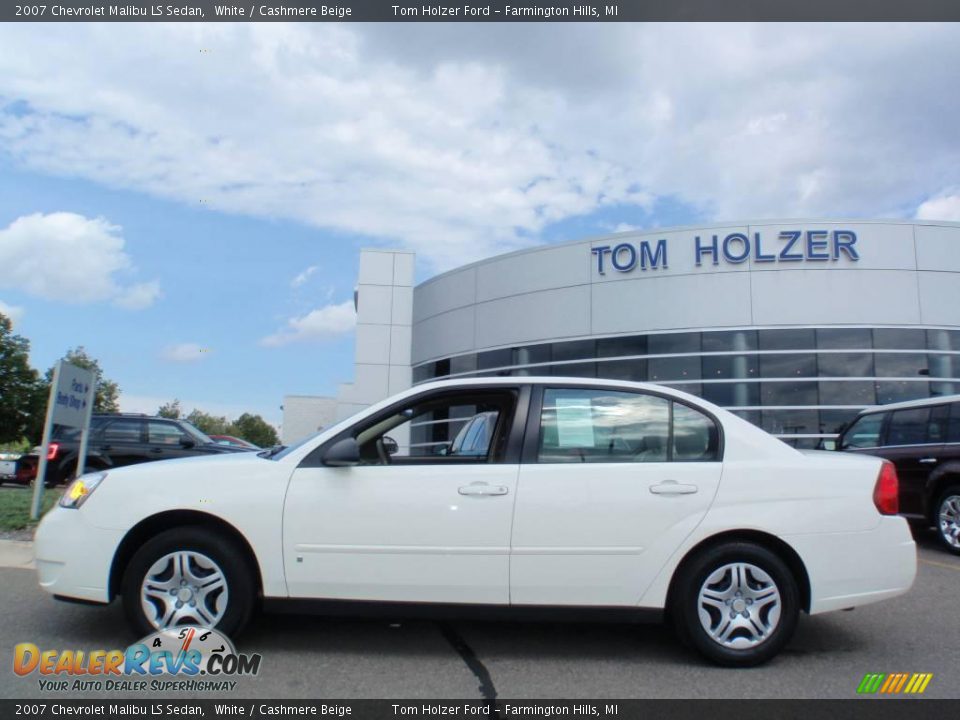 2007 Chevrolet Malibu LS Sedan White / Cashmere Beige Photo #1