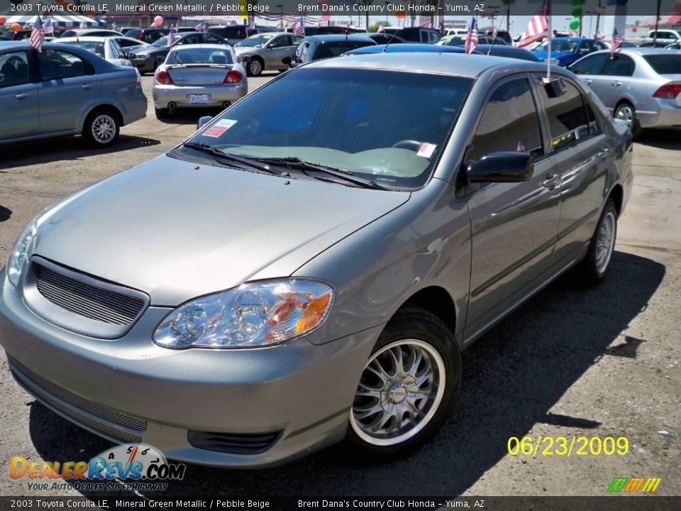 2003 Toyota Corolla LE Mineral Green Metallic / Pebble Beige Photo #1