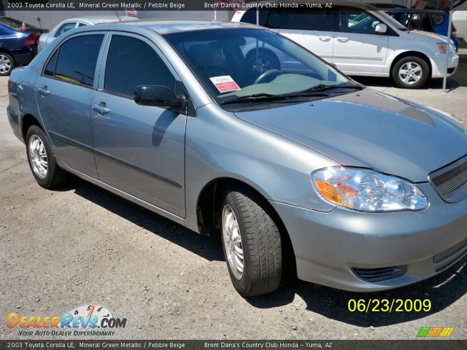 2003 Toyota Corolla LE Mineral Green Metallic / Pebble Beige Photo #2