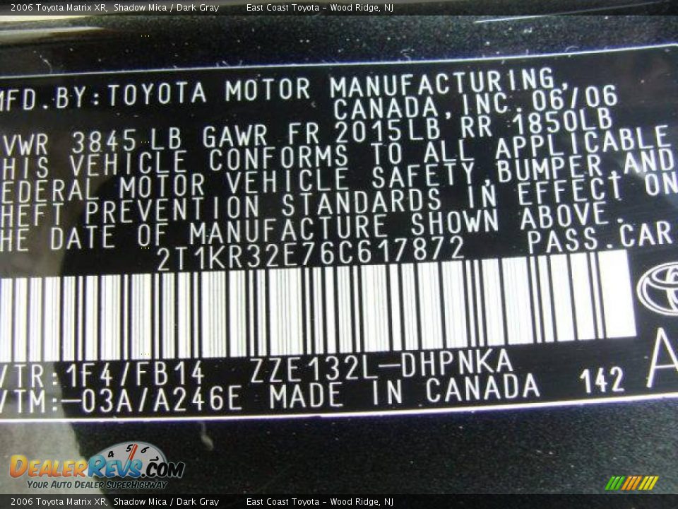 2006 Toyota Matrix XR Shadow Mica / Dark Gray Photo #15