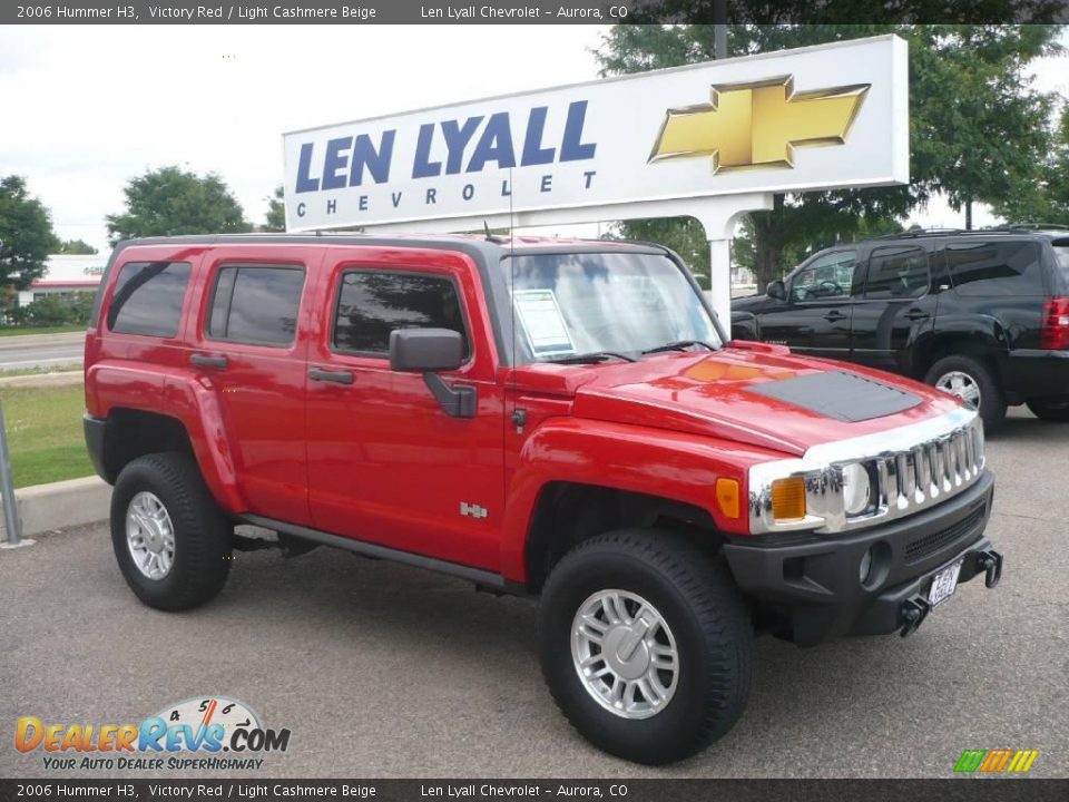 2006 Hummer H3 Victory Red / Light Cashmere Beige Photo #1