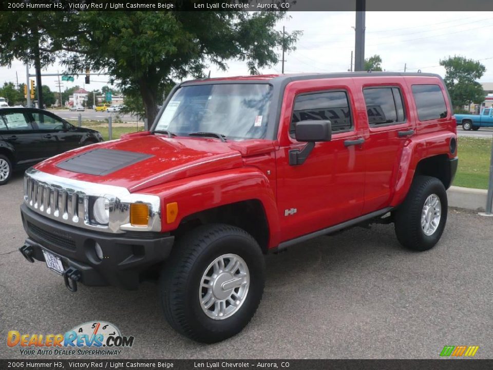 2006 Hummer H3 Victory Red / Light Cashmere Beige Photo #3