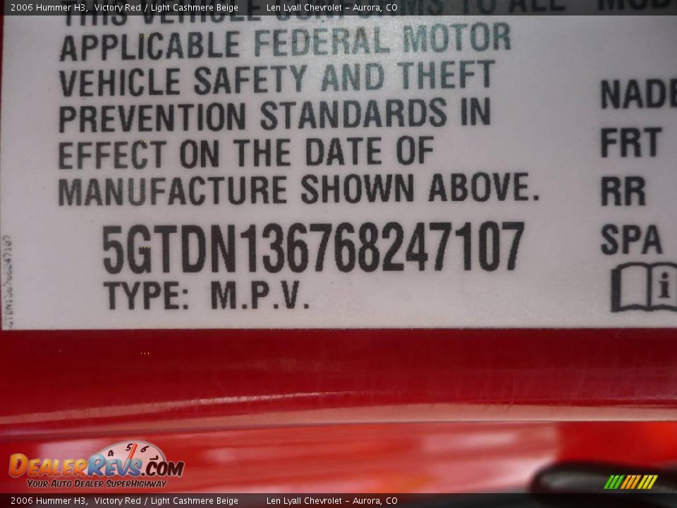 2006 Hummer H3 Victory Red / Light Cashmere Beige Photo #32