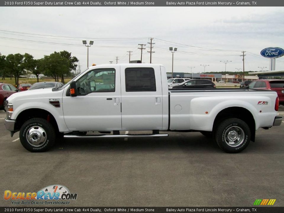 2010 Ford F350 Super Duty Lariat Crew Cab 4x4 Dually Oxford White / Medium Stone Photo #2