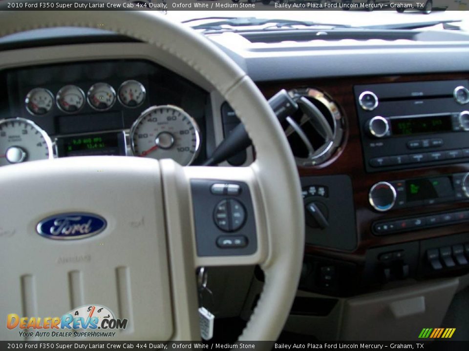 2010 Ford F350 Super Duty Lariat Crew Cab 4x4 Dually Oxford White / Medium Stone Photo #3