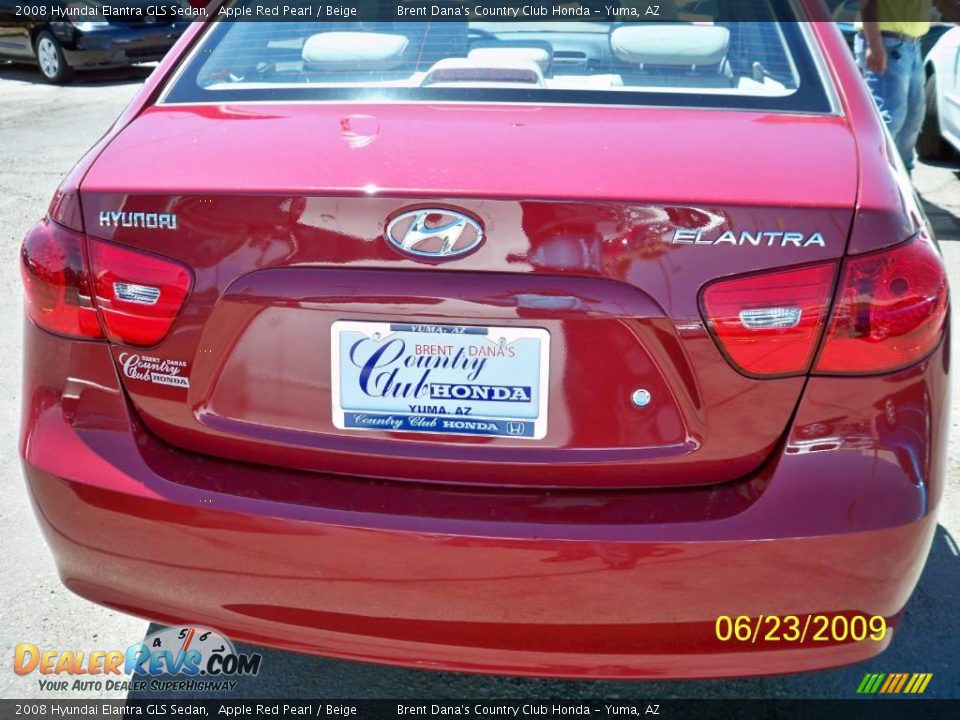2008 Hyundai Elantra GLS Sedan Apple Red Pearl / Beige Photo #4