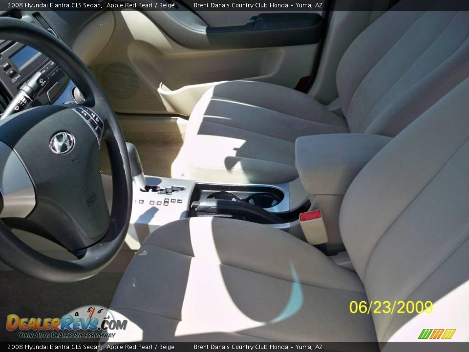 2008 Hyundai Elantra GLS Sedan Apple Red Pearl / Beige Photo #5