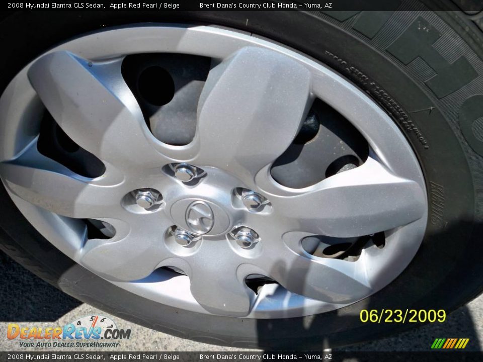 2008 Hyundai Elantra GLS Sedan Apple Red Pearl / Beige Photo #9