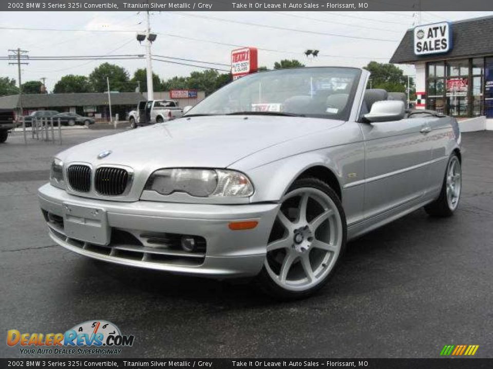 2002 BMW 3 Series 325i Convertible Titanium Silver Metallic / Grey Photo #1