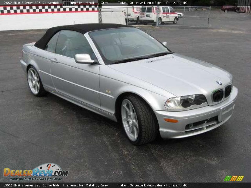 2002 BMW 3 Series 325i Convertible Titanium Silver Metallic / Grey Photo #7