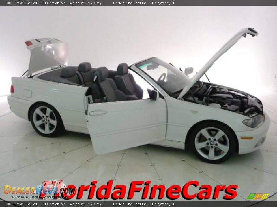 2005 BMW 3 Series 325i Convertible Alpine White / Grey Photo #7