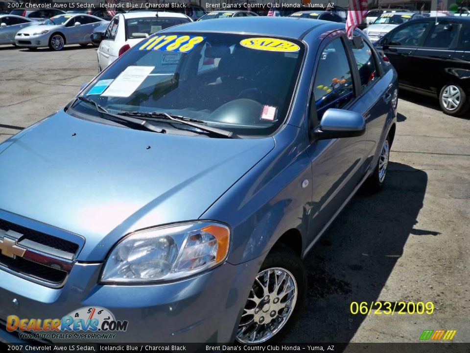 2007 Chevrolet Aveo LS Sedan Icelandic Blue / Charcoal Black Photo #1