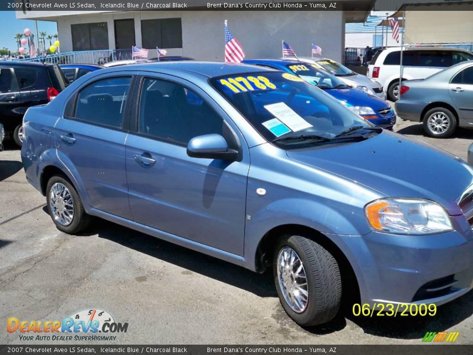2007 Chevrolet Aveo LS Sedan Icelandic Blue / Charcoal Black Photo #2