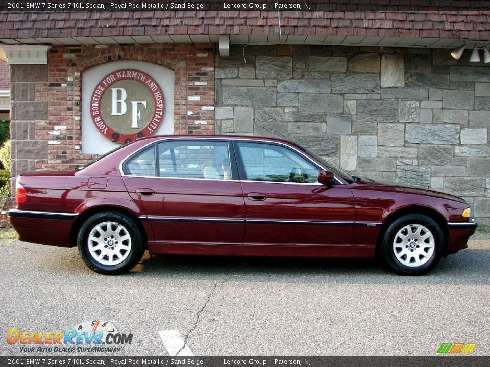 2001 BMW 7 Series 740iL Sedan Royal Red Metallic / Sand Beige Photo #2