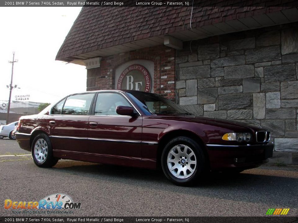 2001 BMW 7 Series 740iL Sedan Royal Red Metallic / Sand Beige Photo #3