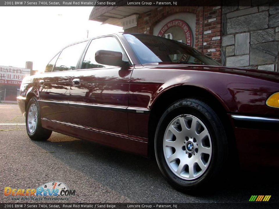 2001 BMW 7 Series 740iL Sedan Royal Red Metallic / Sand Beige Photo #5