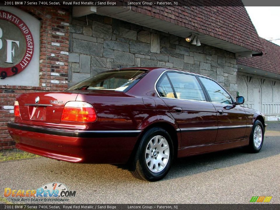 2001 BMW 7 Series 740iL Sedan Royal Red Metallic / Sand Beige Photo #6