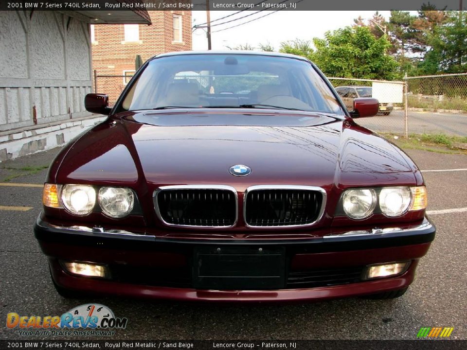 2001 BMW 7 Series 740iL Sedan Royal Red Metallic / Sand Beige Photo #13