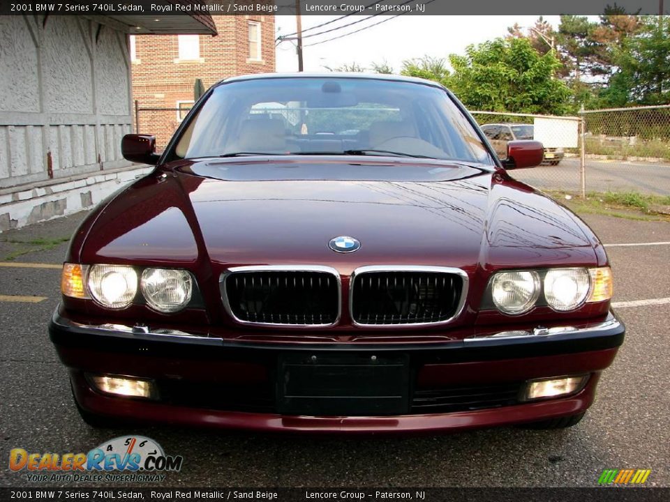 2001 BMW 7 Series 740iL Sedan Royal Red Metallic / Sand Beige Photo #13