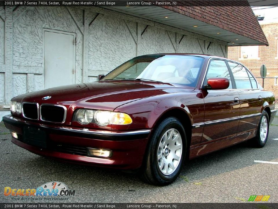 2001 BMW 7 Series 740iL Sedan Royal Red Metallic / Sand Beige Photo #14