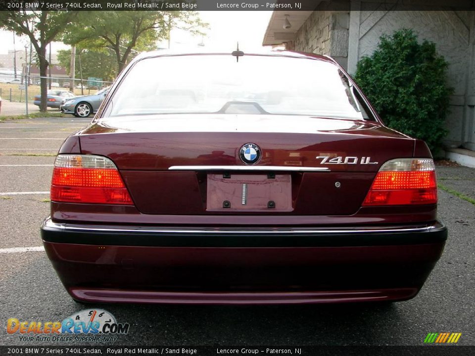 2001 BMW 7 Series 740iL Sedan Royal Red Metallic / Sand Beige Photo #15