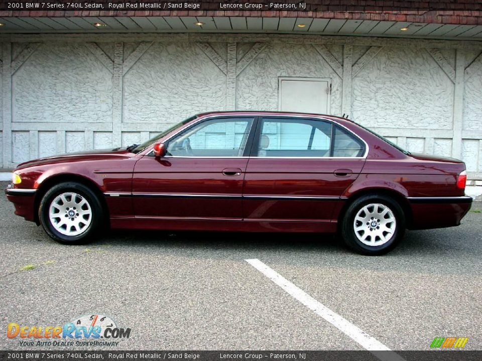 2001 BMW 7 Series 740iL Sedan Royal Red Metallic / Sand Beige Photo #16