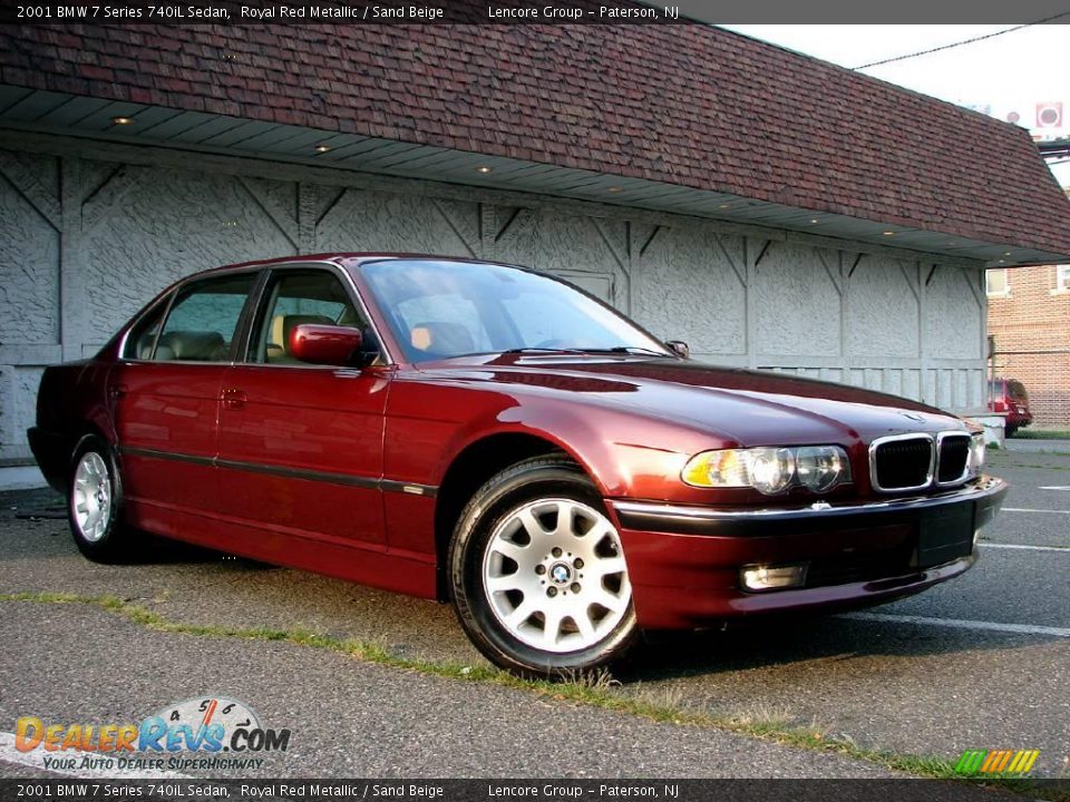 2001 BMW 7 Series 740iL Sedan Royal Red Metallic / Sand Beige Photo #17