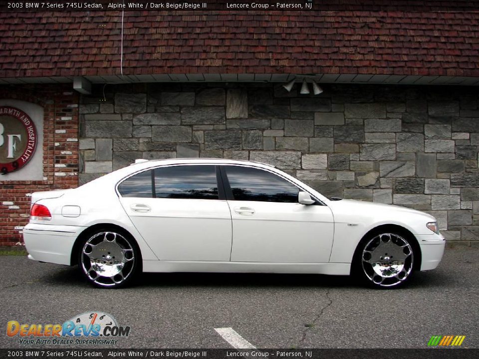 2003 BMW 7 Series 745Li Sedan Alpine White / Dark Beige/Beige III Photo #3