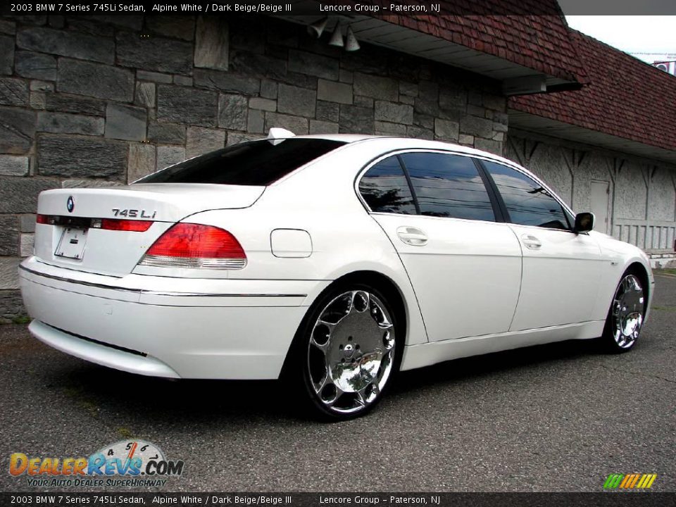 2003 BMW 7 Series 745Li Sedan Alpine White / Dark Beige/Beige III Photo #4